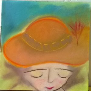 134 Femme au chapeau orange-Aria Août17 P30x30