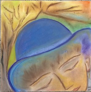 135 Femme au chapeau bleu Sept17 P30x30