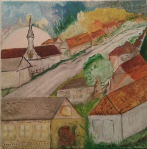 89 Mon village - Acrylique 11 fév 2013 40x40