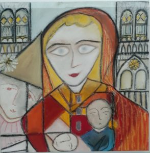 150 Effroi devant Notre Dame Déc 2019 20x20