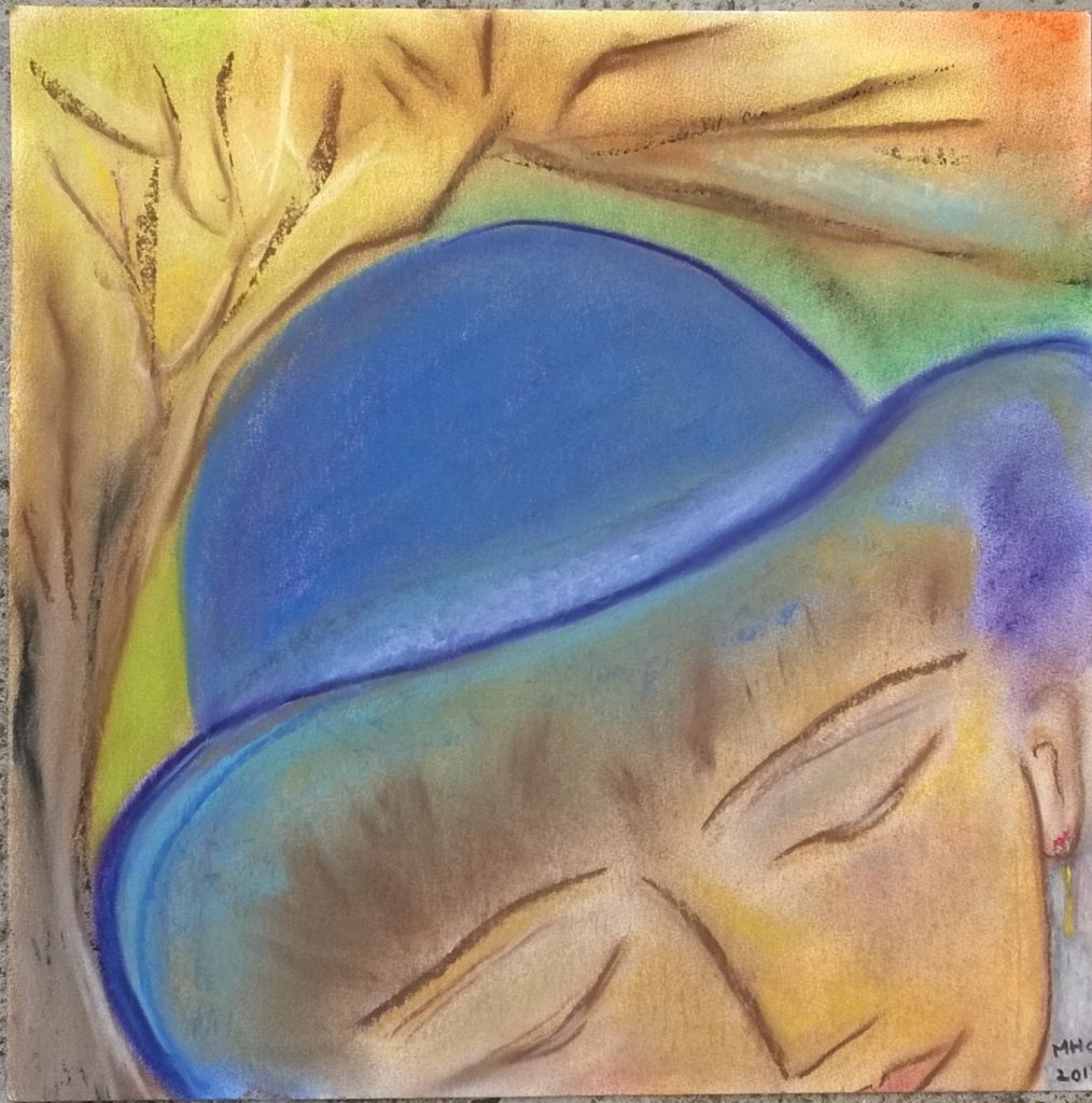 135 Femme au chapeau bleu Sept17 P30x30